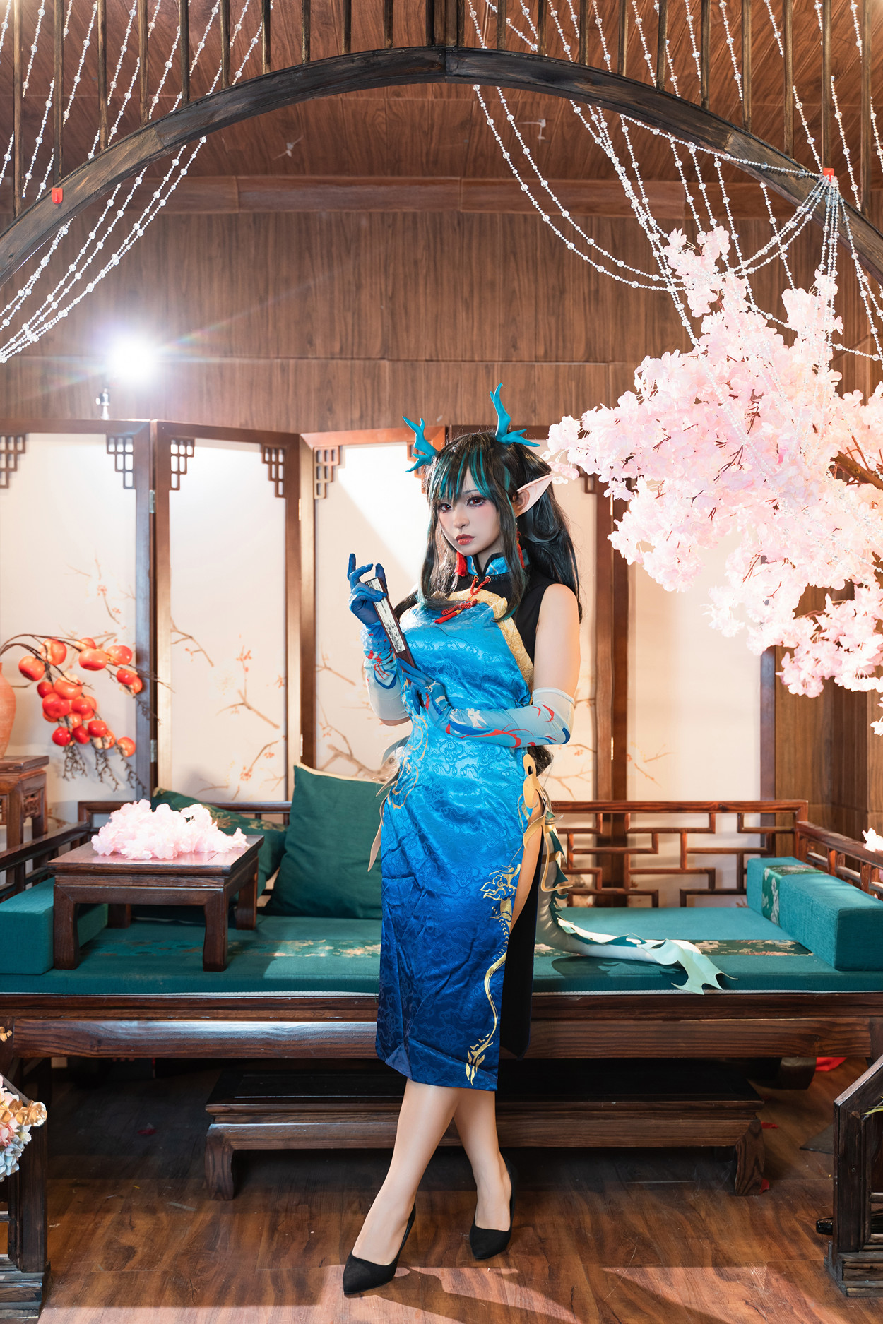 Cosplay 小和甜酒 & 橙风千雅 明日方舟年夕旗袍双人御守 Set.02