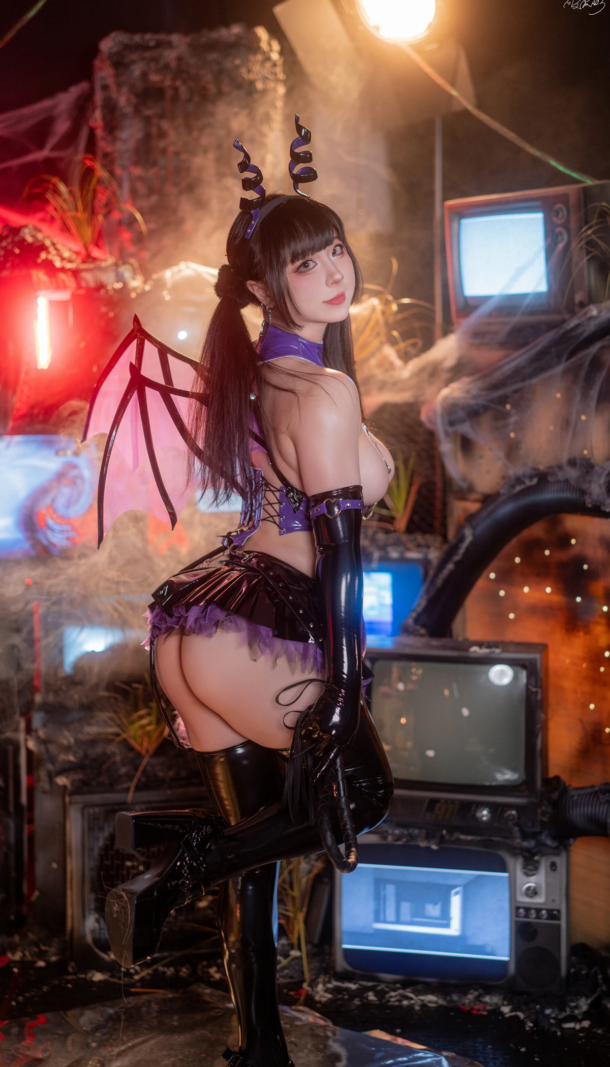 Cosplay 皮皮奶可可爱了啦 – 紫博魅 赛博魅魔