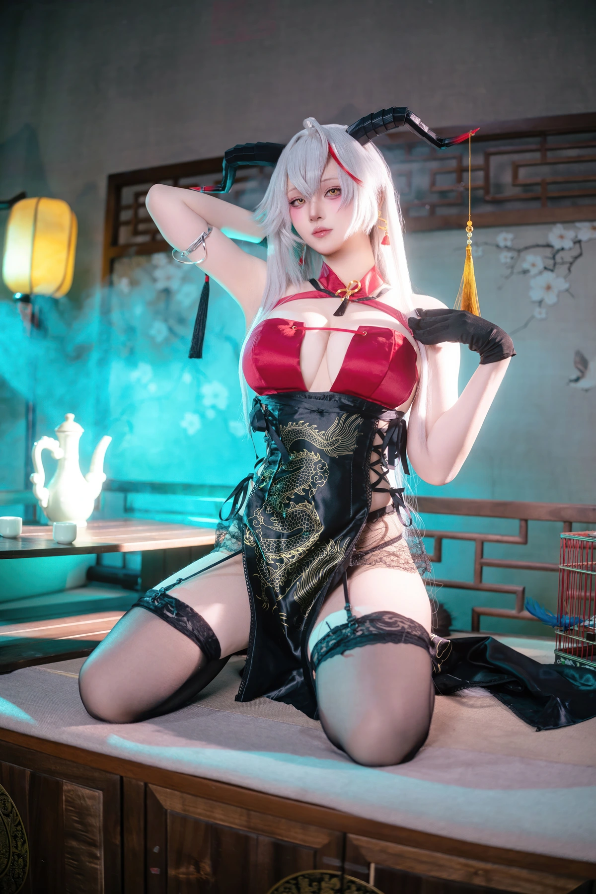 Cosplay 屿鱼 – 碧蓝航线 埃吉尔旗袍