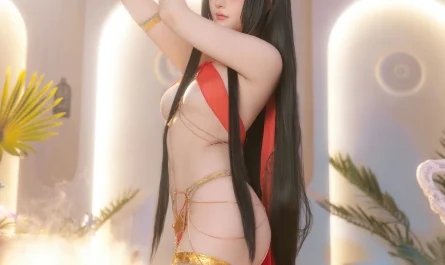 cosplay-屿鱼-–-碧蓝航线-能代-赤纱浴影